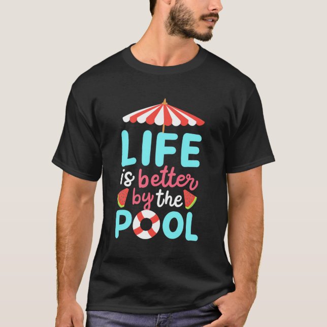 Life Swimmer är bättre i Bassäng T Shirt (Framsida)
