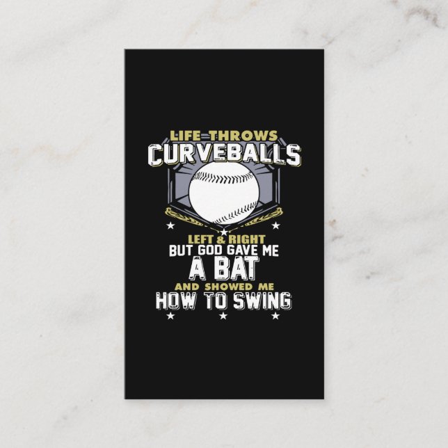 life throws curveballs left and right but god gave visitkort (Framsida)