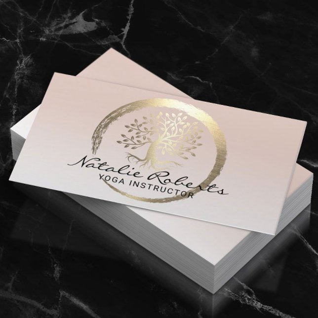 Life Träd Guld-cirkel Yoga Meditation Hälsa Spa Visitkort (Skapare uppladdad)