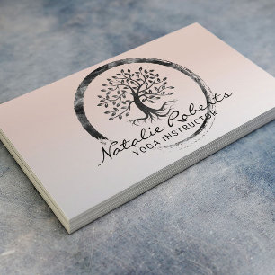 Life Träd Zen Circle Yoga Meditation Hälsa Spa Visitkort