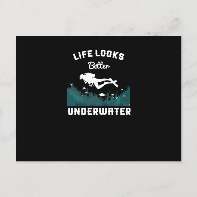 Life Underwater Dyka Diver Marine Helg Vykort (Framsida)