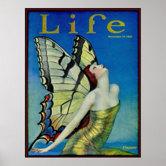 LIFE Vintage 1923 Flapper Butterfly Print Poster