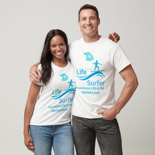 Life Wave Surfer Hand med en patch T Shirt (Unisex)