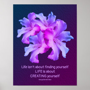 Life White Hibiscus Flowers inspiration Poster