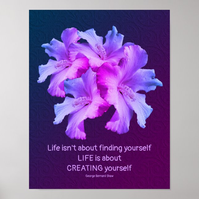 Life White Hibiscus Flowers inspiration Poster (Framsidan)