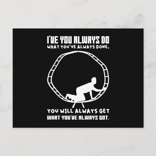 Life Wisdom Hamster Wheel Escape Entrepreneur Vykort (Framsida)