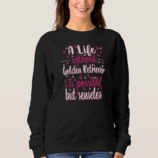 Life with dog love best friend dog breed Golden Re T Shirt (Framsida)