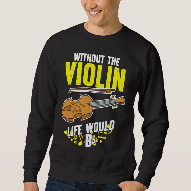Life Without The Violin Would B Flat Lång Ärmad Tröja (Framsida)