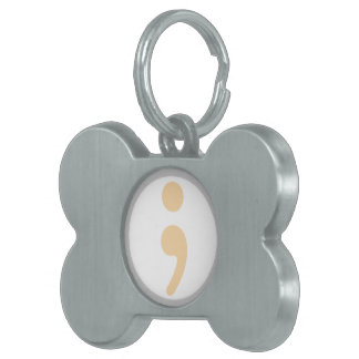 Life Worth Living Semi Colon Hund Märkre ID-bricka Husdjur