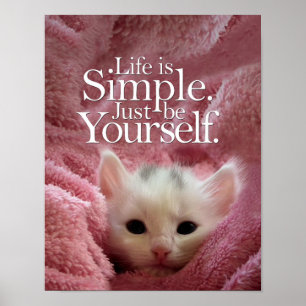 LifeÄr enkelt BeYourown Kitten Motivational Quote Poster