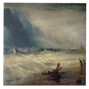 Lifeboat och Manby för Joseph Mallord William Kakelplatta