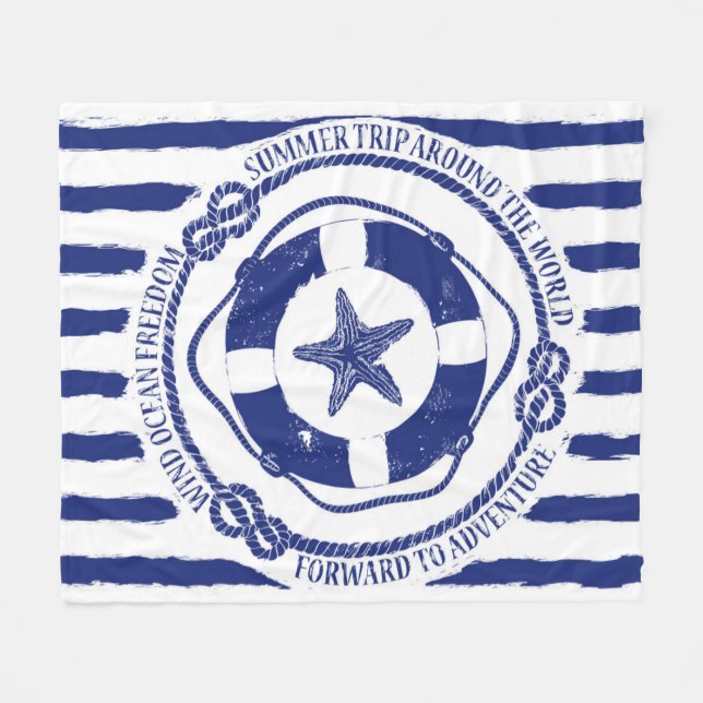 Lifebuoy och sjöstjärna fleecefilt (Framsidan (Horisontell))