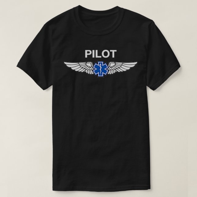 Lifeflight medevac EMS Pilot vingar t Shirt (Design framsida)