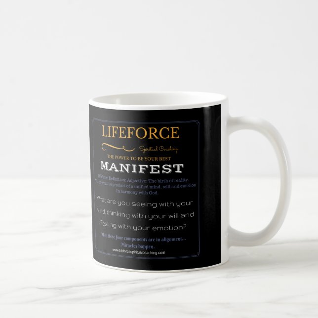 LifeForce avsiktmugg: Godsspecifikation Kaffemugg (Höger)