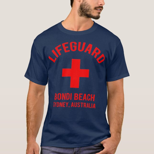 Lifeguard Bondi Beach Sydney Australia Beach T Shirt (Framsida)