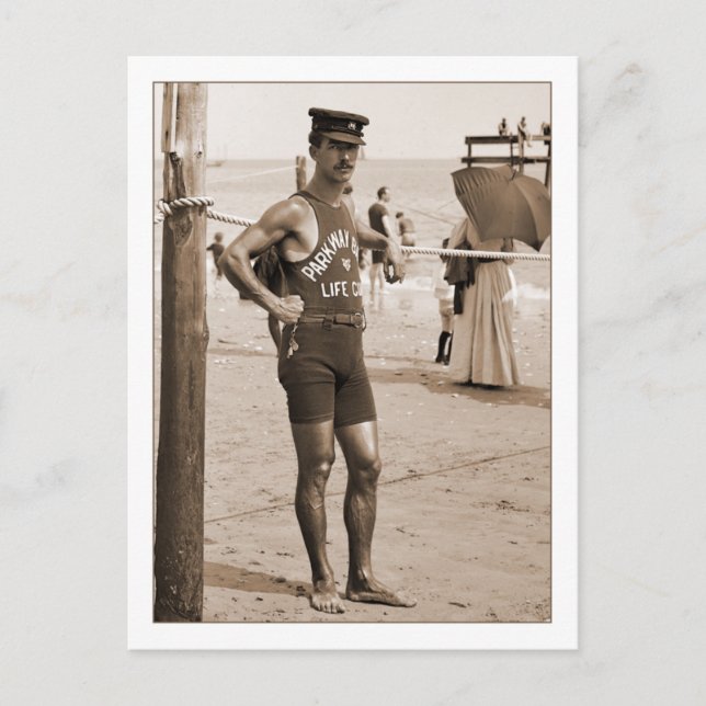 Lifeguard Brighton Beach 1905 Vykort (Framsida)