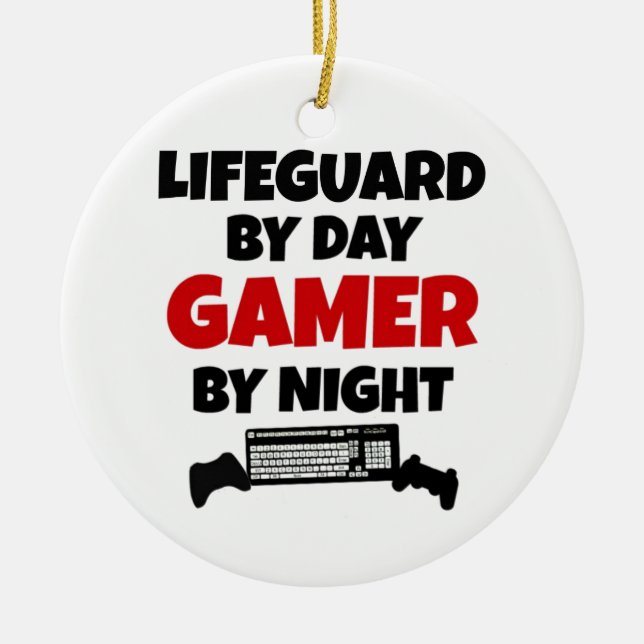 Lifeguard Gamer Julgransprydnad Keramik (Framsidan)