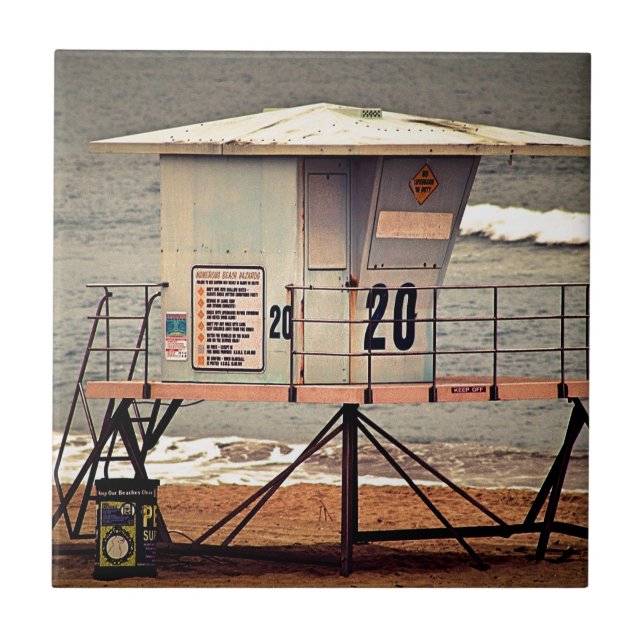 Lifeguard House Huntington Beach Kakelplatta (Framsidan)