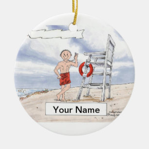 Lifeguard - Male Julgransprydnad Keramik
