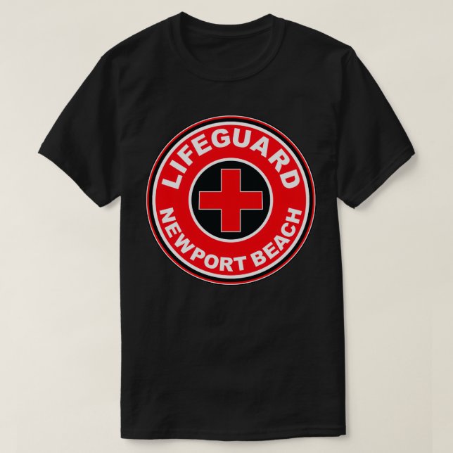 Lifeguard Newport Beach California Simma Swimming  T Shirt (Design framsida)