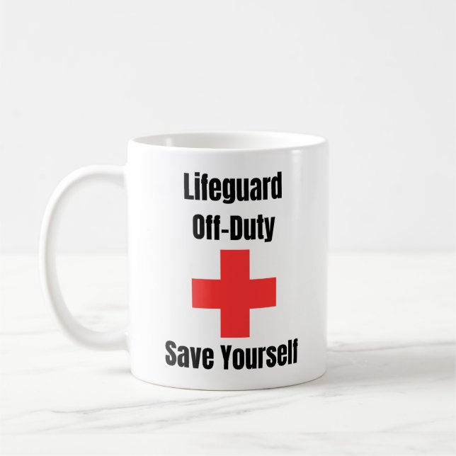 Lifeguard off-Duty Spara Yourself - Funny Lifeguar Kaffemugg (Vänster)
