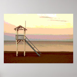 Lifeguard on Beach Poster