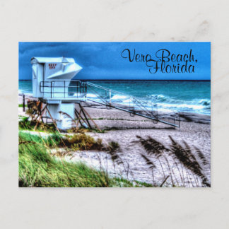 Lifeguard stand Vero Beach Florida Vykort