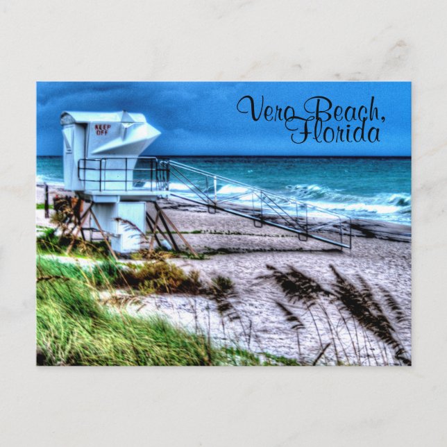 Lifeguard stand Vero Beach Florida Vykort (Framsida)