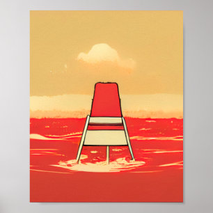Lifeguard Tecknad stil Poster