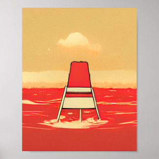 Lifeguard Tecknad stil Poster