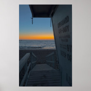 Lifeguard Torn at Sunset - Venedig Beach, CA Poster
