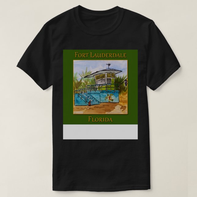 Lifeguard torn i Fort Lauderdale Florida TShirt T Shirt (Design framsida)