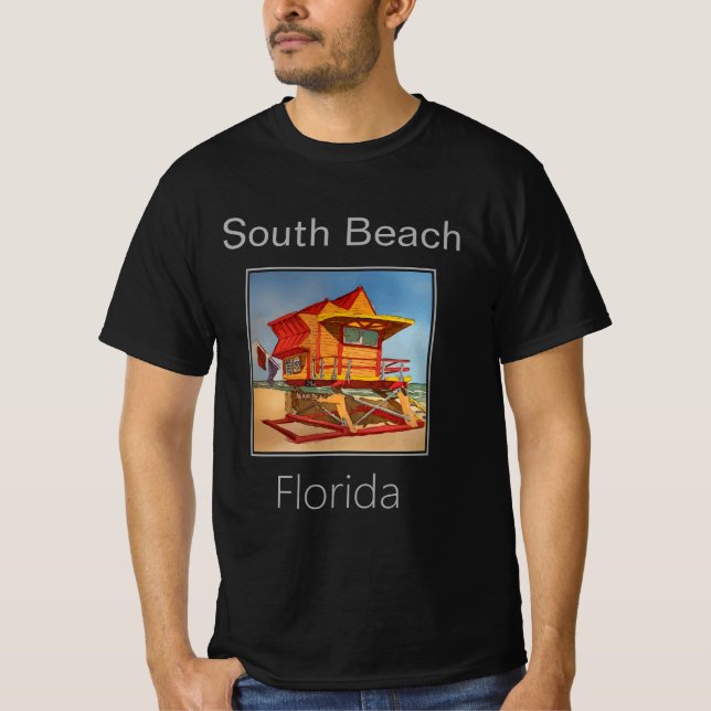 Lifeguard Torn, Red & Orange, South Beach Florida T Shirt (Framsida)