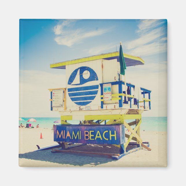 Lifeguard Torn | South Beach, Miami, Fl Magnet (Framsidan)