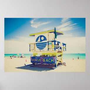 Lifeguard Torn   South Beach, Miami, Fl Poster