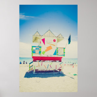 Lifeguard Torn | South Beach, Miami Poster