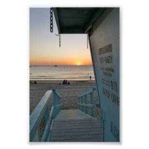 Lifeguard Torn vid Sunset Fototryck
