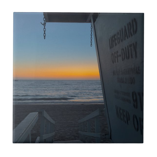 Lifeguard Torn vid Sunset Kakelplatta (Framsidan)