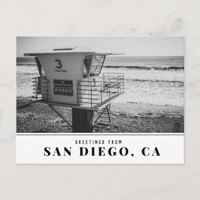 Lifeguard Torn vid Torrey Gräs Beach San Diego Vykort (Framsida)