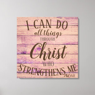 Lifequote för lantlig inspirera bibel rosa Violet Canvastryck