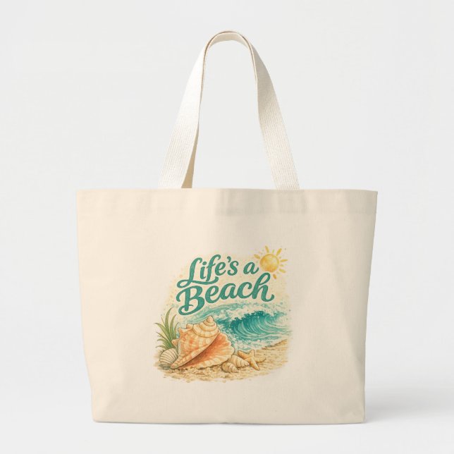 Life's A Beach Jumbo Tygkasse (Framsidan)
