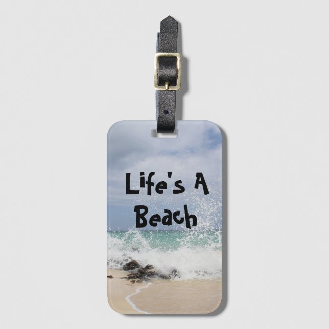 Life's A Beach Luggage Tag Bagagebricka (Framsida vertikal)