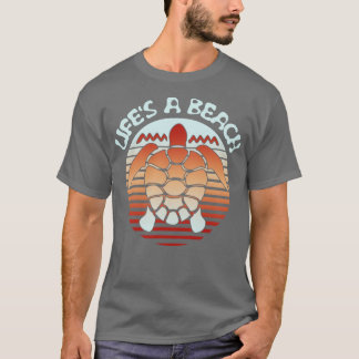 Lifes a Beach Retro Sea Turtle T Shirt