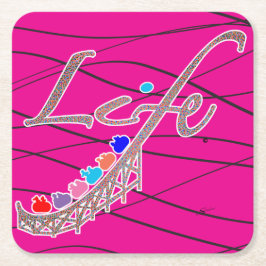 Life's a Roller Coaster-Coaster Underlägg Papper Kvadrat