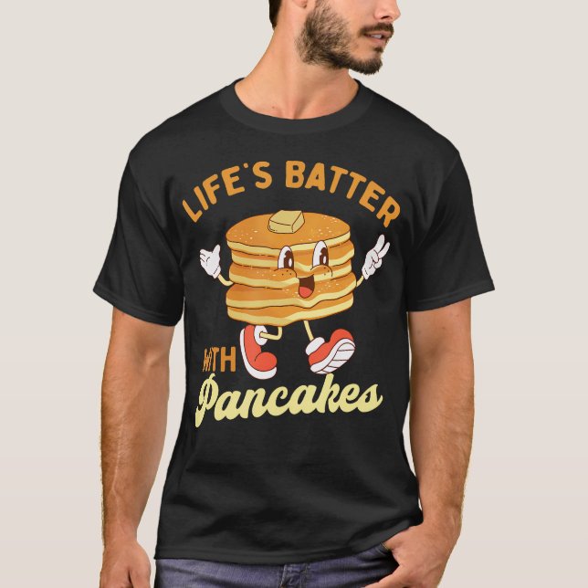 Lifes Batter med pancakes - Pancake Älskare Flapja T Shirt (Framsida)