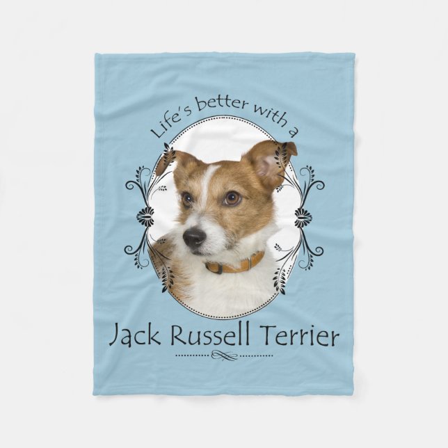 Life's Better Jack Russell Fleece Blanket (Framsidan)
