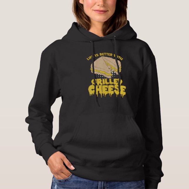 Lifes Better with Grilled Cheese Sandwich Queso T Shirt (Framsida)