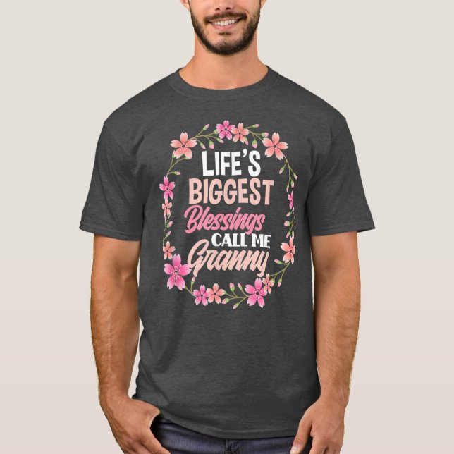 Lifes Biggest Blessings kallar mig Granny Funny T Shirt (Framsida)