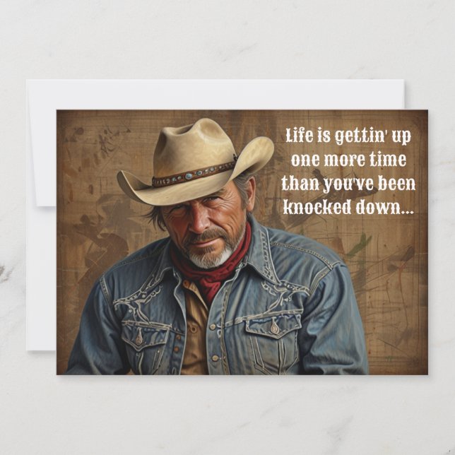 Life's Cowboy Quote Farmer Rancher Land Western Julkort (Framsida)