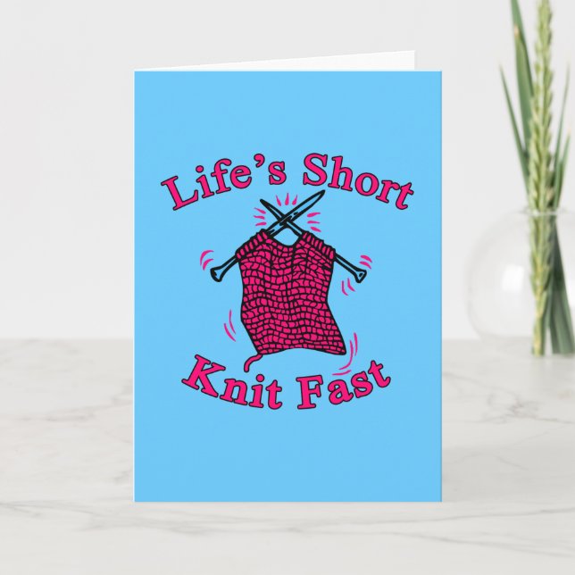 Life's Kort, Sticka Fast Roligt Knitting Design Kort (Framsida)